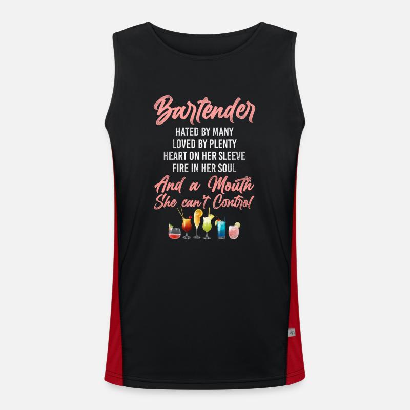 Bartender Mixologist Bartender - Men's Functional Contrast Tank Top  - black/red