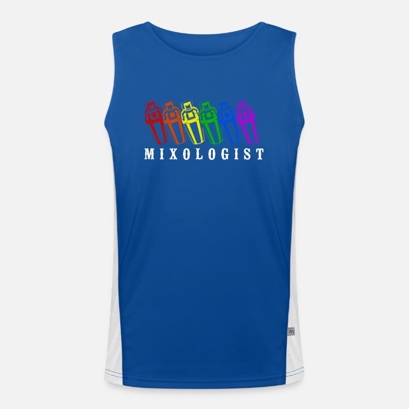 Bartender Mixologist Rainbow Funktionelles Kontrast-Tank Top für Männer 