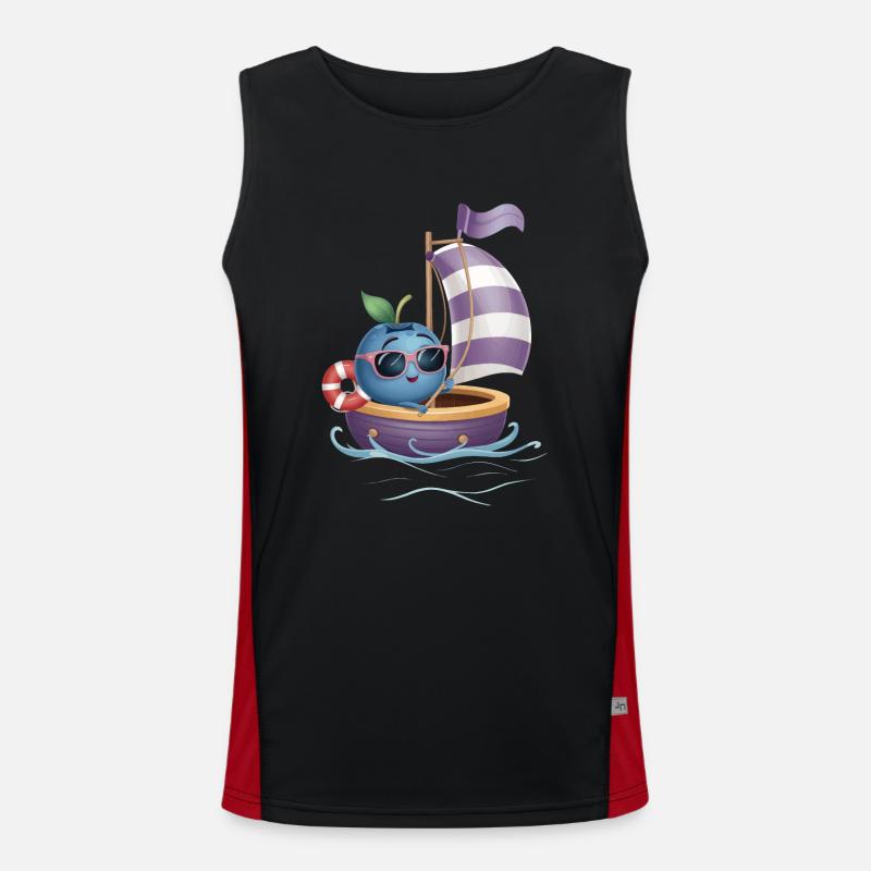 Obst Heidelbeere Bootfahren Geschenk Funktionelles Kontrast-Tank Top für Männer 