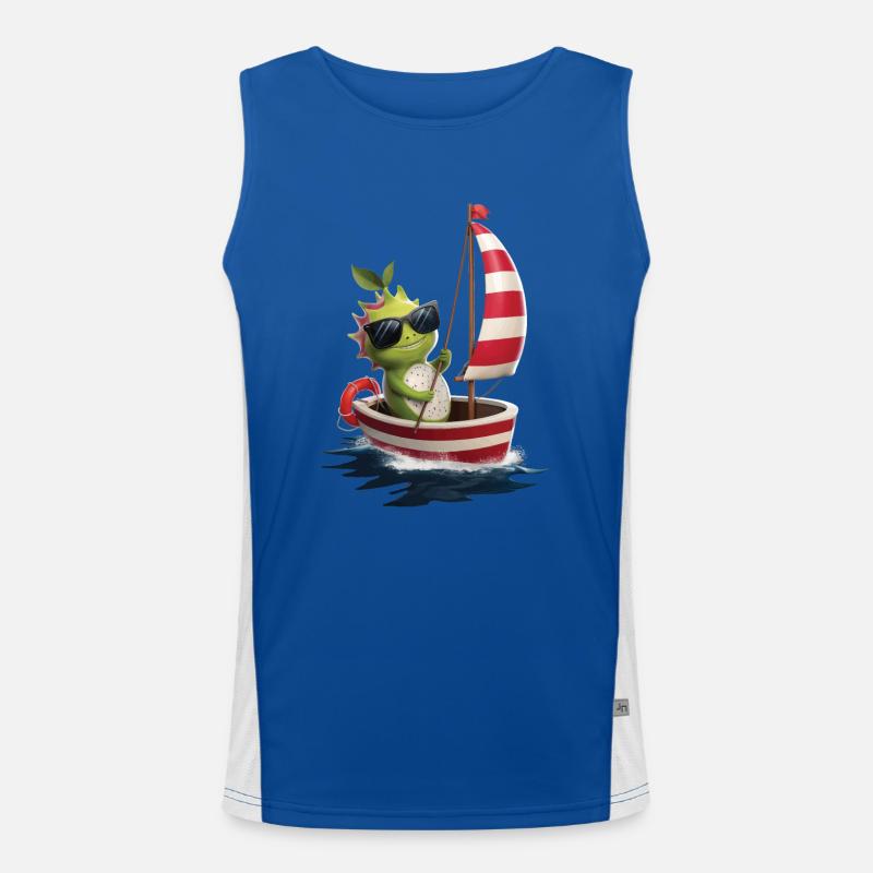 Obst Drachenfrucht Bootfahren Geschenk Funktionelles Kontrast-Tank Top für Männer 