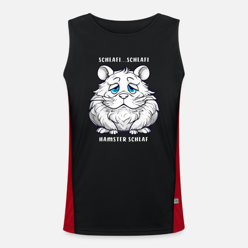 SCHLAFI SCHLAFI HAMSTER SCHLAF Funktionelles Kontrast-Tank Top für Männer 