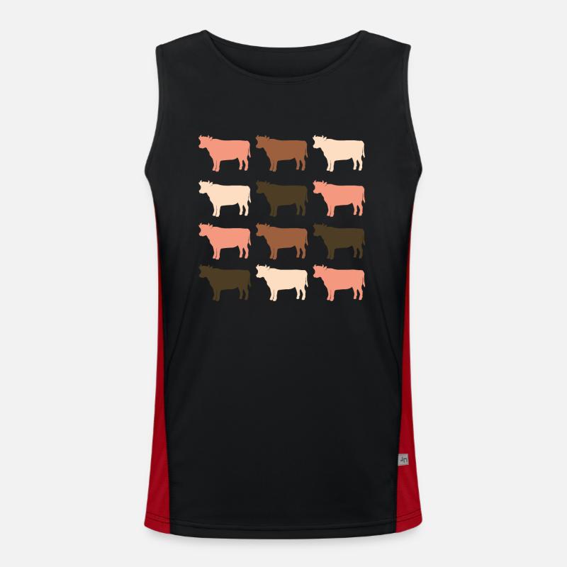 Kühe Funktionelles Kontrast-Tank Top für Männer 