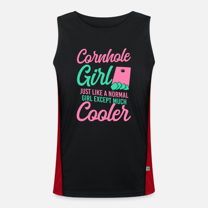 Cornhole Team Bean Bag Player Funktionelles Kontrast-Tank Top für Männer 
