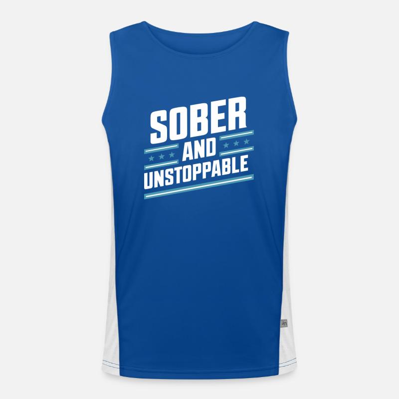 Rétablissement de la dépendance à l’alcool Sobriété AA Débardeur respirant contrasté Homme 
