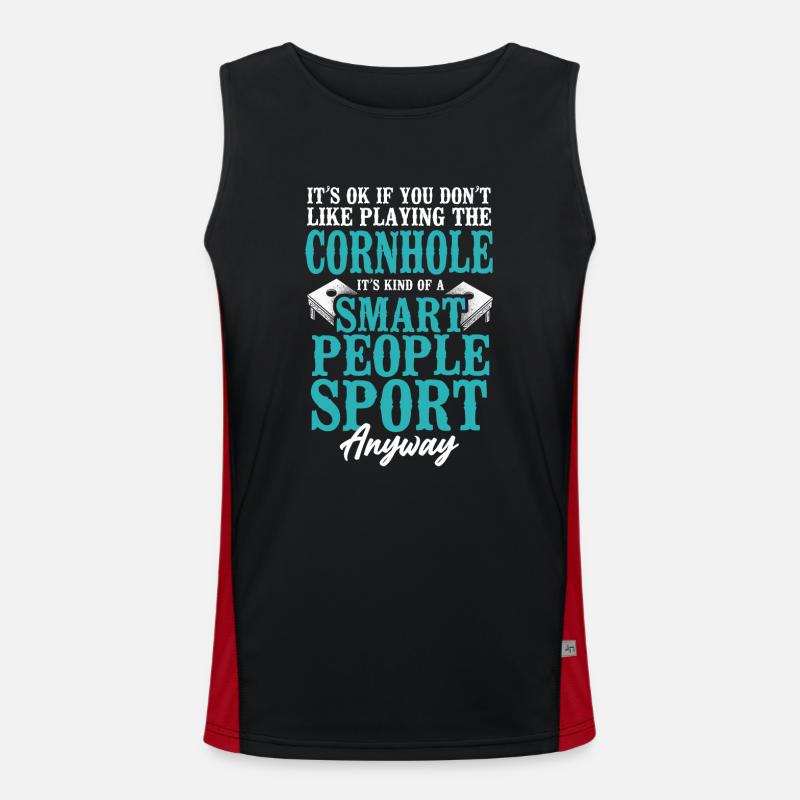 Cornhole Team Bean Bag Player Funktionelles Kontrast-Tank Top für Männer 