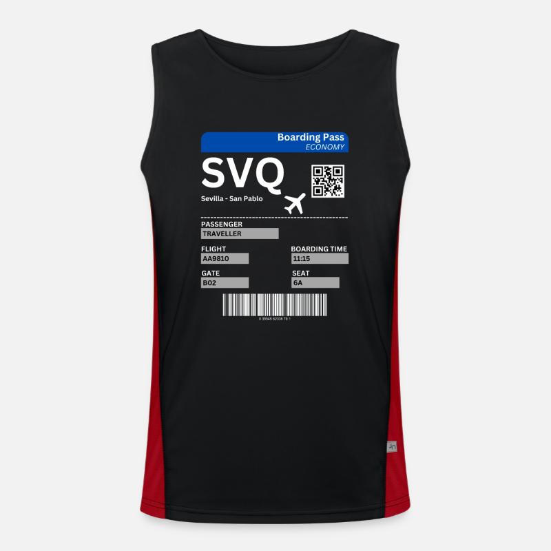 Sevilla Flugticket Urlaub Spanien Funktionelles Kontrast-Tank Top für Männer 