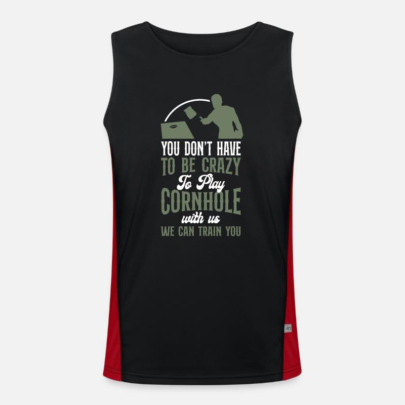 Cornhole Team Bean Bag Player Funktionelles Kontrast-Tank Top für Männer 