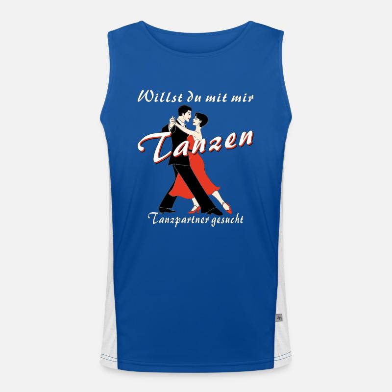 Willst du mit mir Tanzen Tanzpartner Funktionelles Kontrast-Tank Top für Männer 