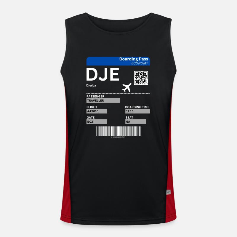 Djerba Boarding Pass Holiday Tunisia Idea Men's Functional Contrast Tank Top 