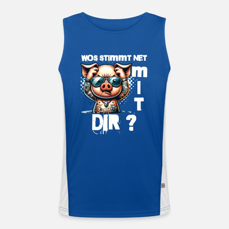 Ich hasse Menschen - Was stimmt denn mit dir nicht Funktionelles Kontrast-Tank Top für Männer 