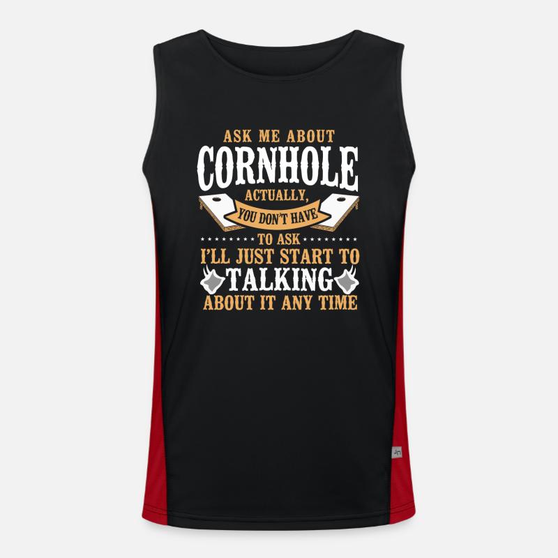 Cornhole Team Bean Bag Player Funktionelles Kontrast-Tank Top für Männer 
