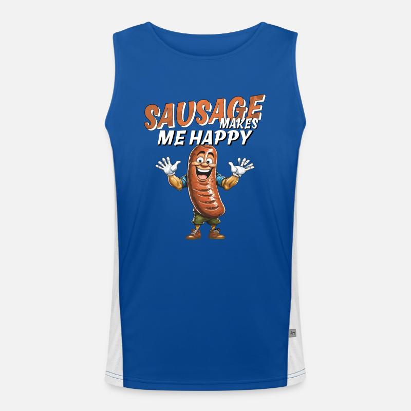 SAUSAGE MAKES ME HAPPY Men's Functional Contrast Tank Top 