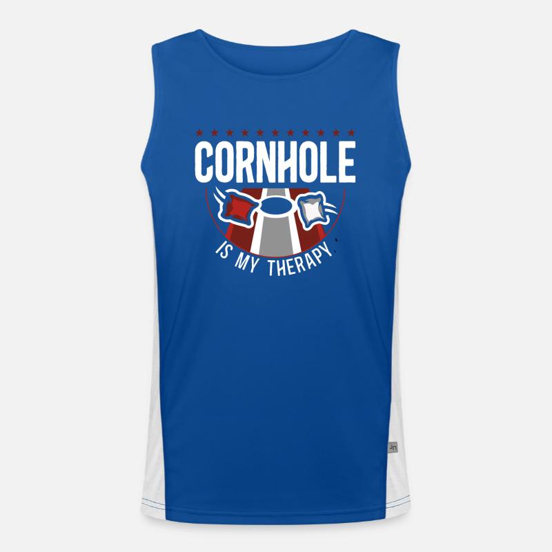 Cornhole Team Bean Bag Player Funktionelles Kontrast-Tank Top für Männer 
