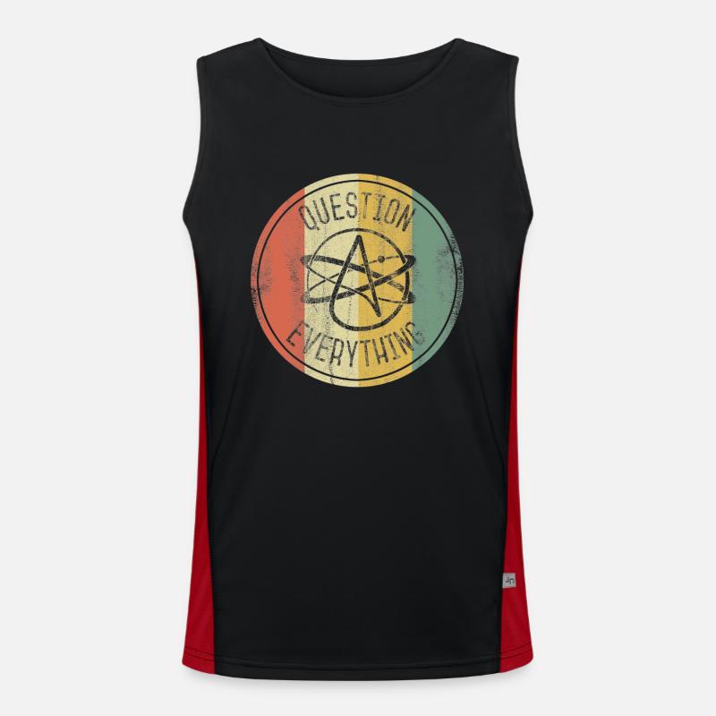 Atheist Science Atheism Question Everything Funktionelles Kontrast-Tank Top für Männer 