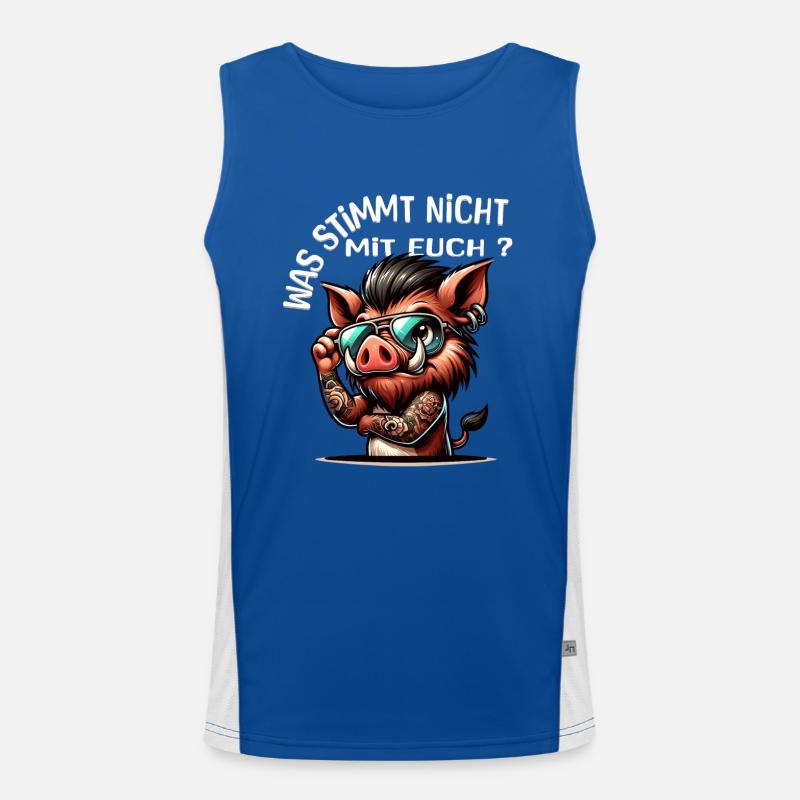 Ich hasse Menschen - Was stimmt denn mit dir nicht Funktionelles Kontrast-Tank Top für Männer 
