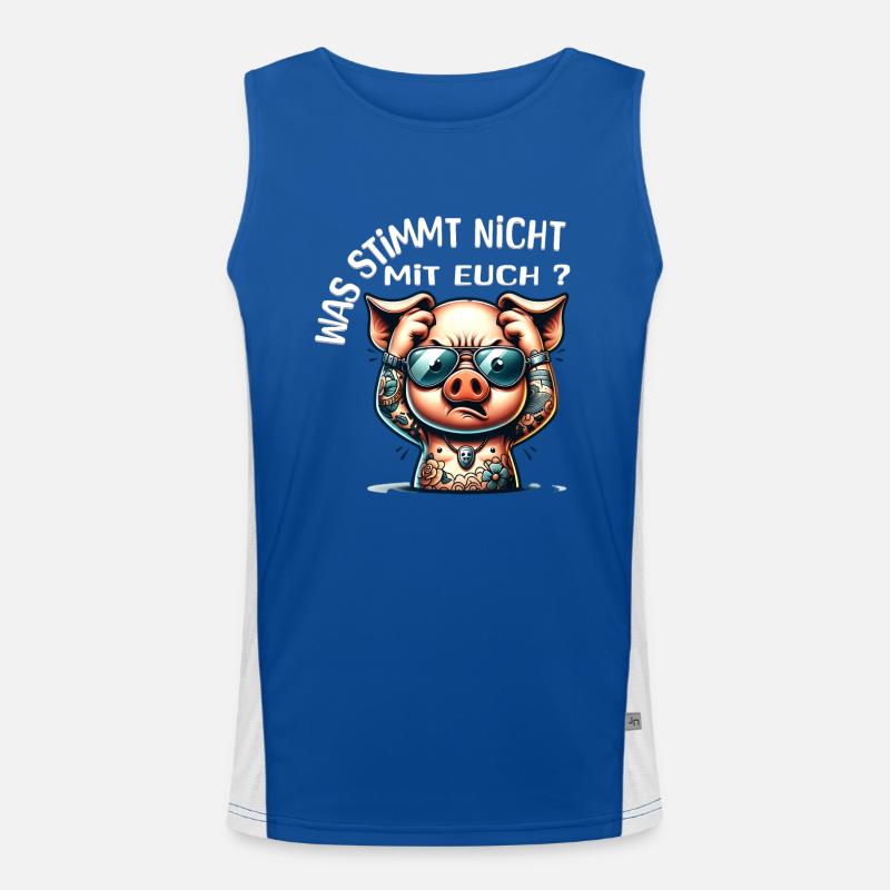 Ich hasse Menschen - Was stimmt denn mit dir nicht Funktionelles Kontrast-Tank Top für Männer 