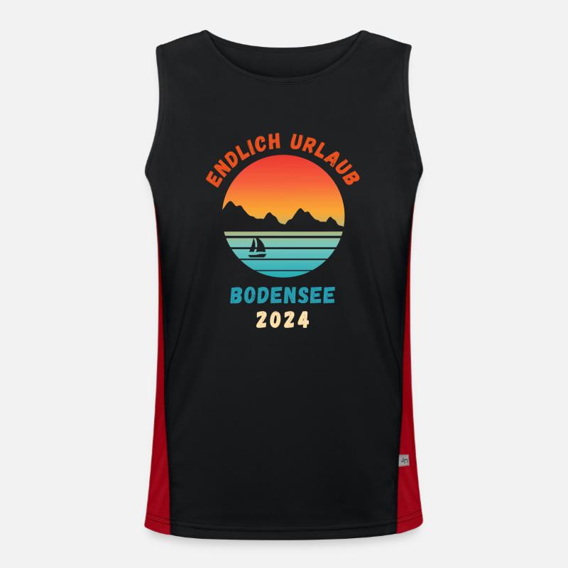 Bodensee Urlaub 2024 Bodenseeregion Idee Funktionelles Kontrast-Tank Top für Männer 