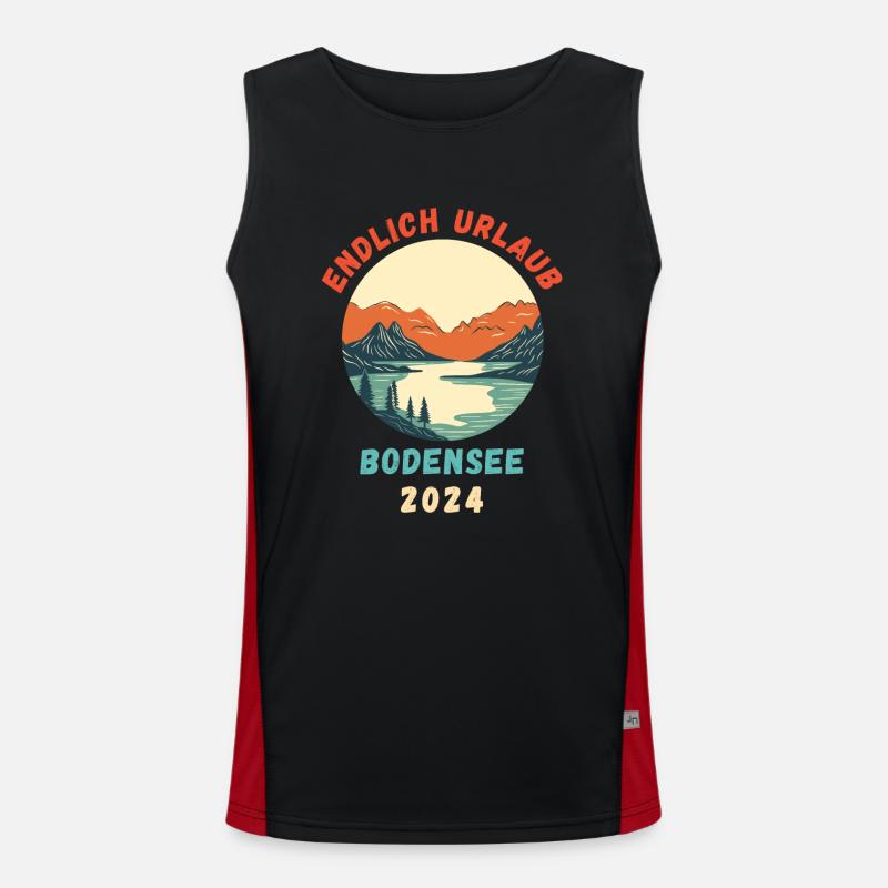 Bodensee Urlaub 2024 Bodenseeregion Idee Funktionelles Kontrast-Tank Top für Männer 