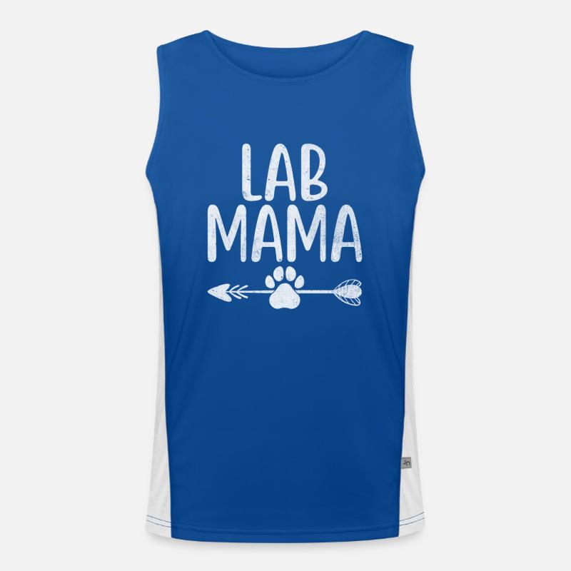Lab Mama Labrador Retriever Labradors Dog Retrieve Men's Functional Contrast Tank Top 