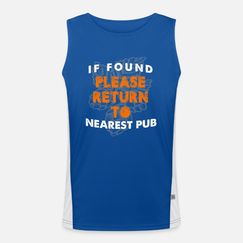 If Found Please Return To Nearest Pub Bar Crawl Men's Functional Contrast Tank Top 