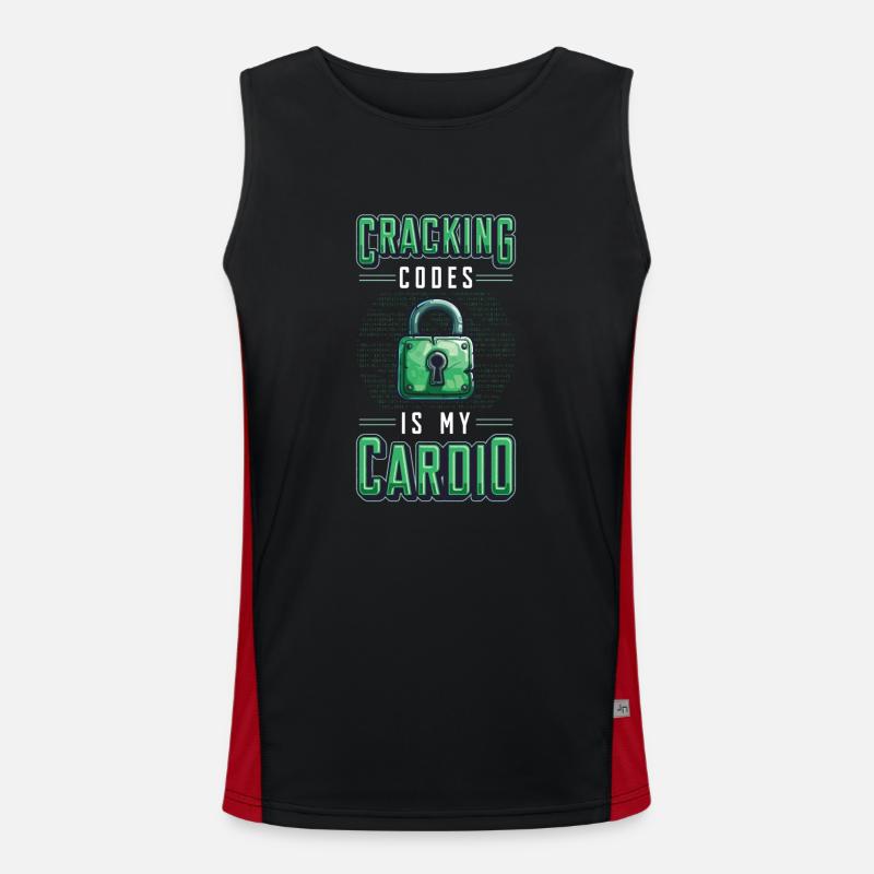 Cracking Codes Is My Cardio - Cryptologic Funktionelles Kontrast-Tank Top für Männer 