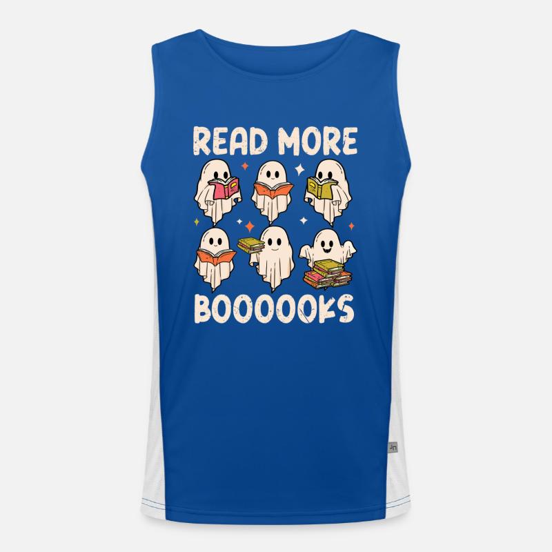 Read More Boooooks Halloween Ghost Funktionelles Kontrast-Tank Top für Männer 
