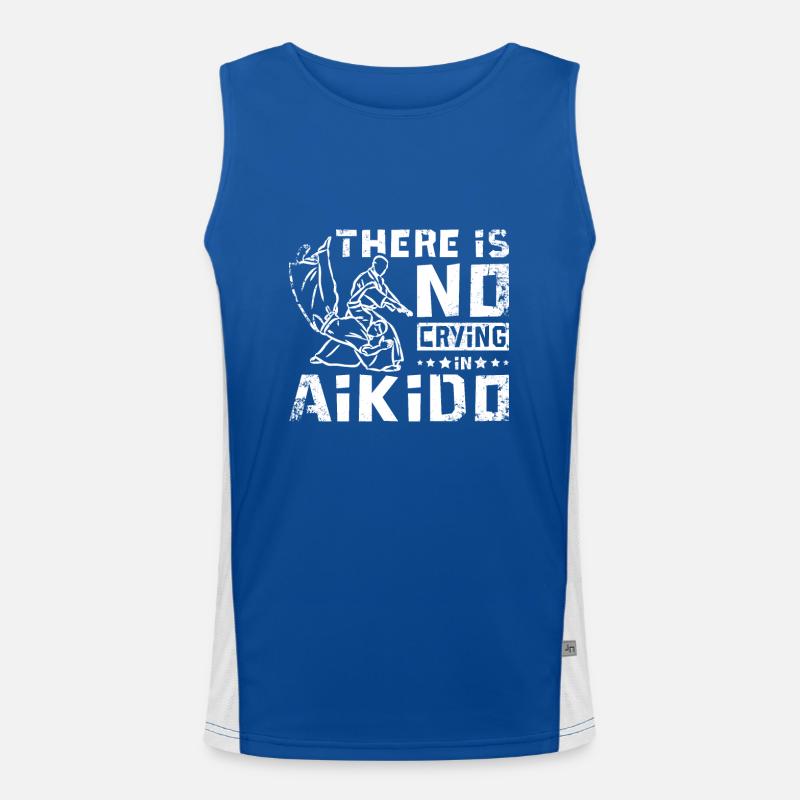 There is no crying in Aikido Funktionelles Kontrast-Tank Top für Männer 