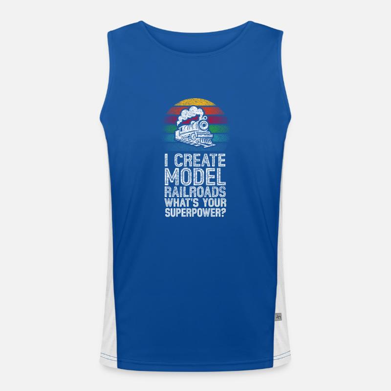 Ich erschaffe Modelleisenbahn-Superkraft Funktionelles Kontrast-Tank Top für Männer 