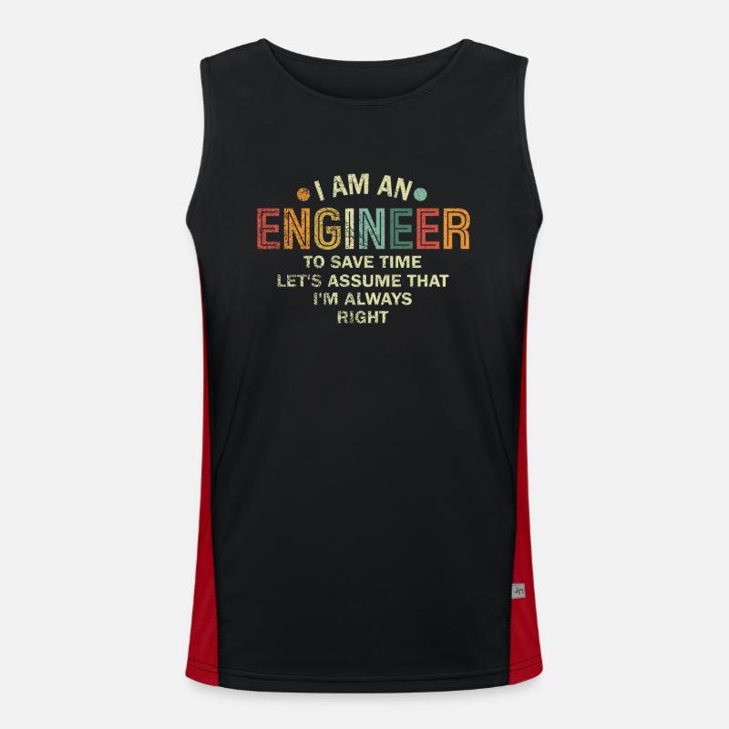 Ich bin ein Ingenieur, der immer Recht hat Funktionelles Kontrast-Tank Top für Männer 