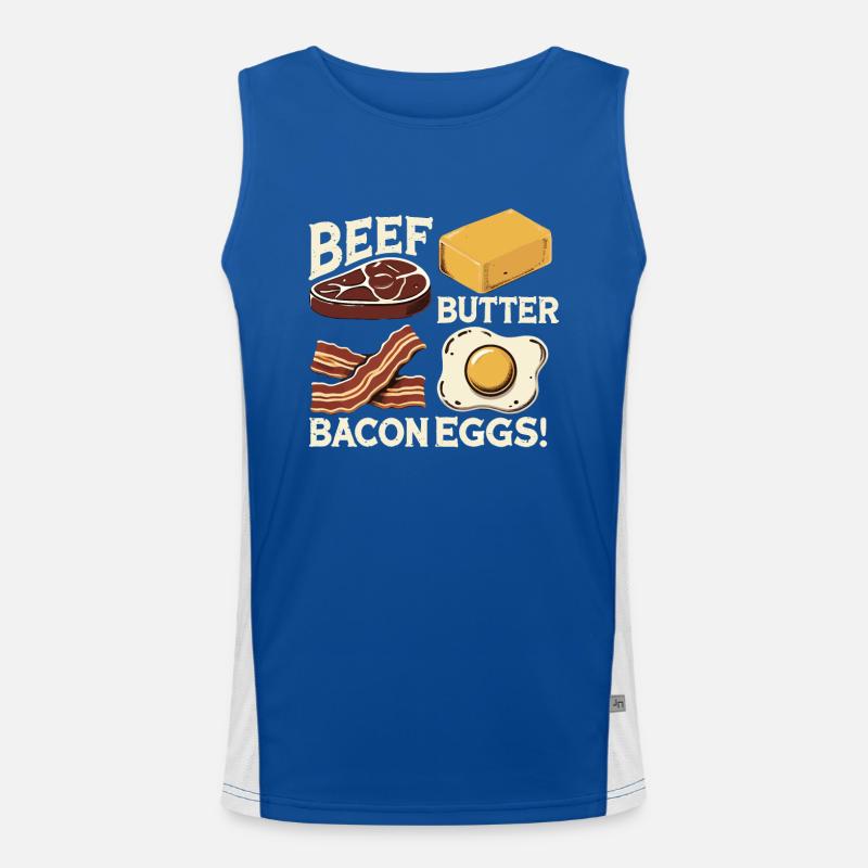 Rindfleisch Butter Speck Egs Fleischfresser Lustiges Fleisch BBQ Funktionelles Kontrast-Tank Top für Männer 