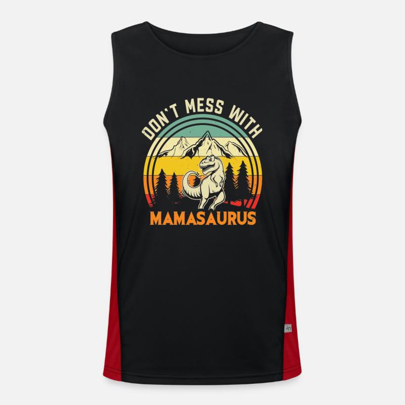 Ne plaisantez pas avec Mamasaurus Funny Mama Saurus Débardeur respirant contrasté Homme 