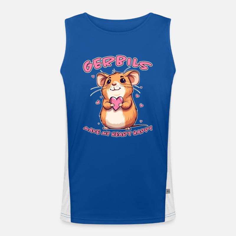 Gerbil Saying Racing Rat Funny Gerbil Gift Men's Functional Contrast Tank Top 
