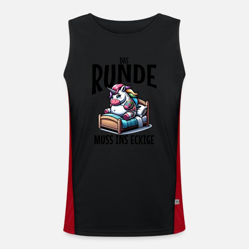 Bin Müde somit muss das runde ins Eckige Schlafen Funktionelles Kontrast-Tank Top für Männer 