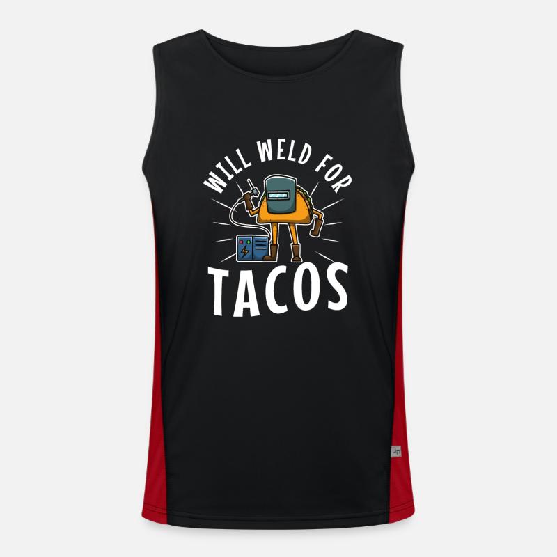 Will Weld For Tacos Men's Functional Contrast Tank Top 