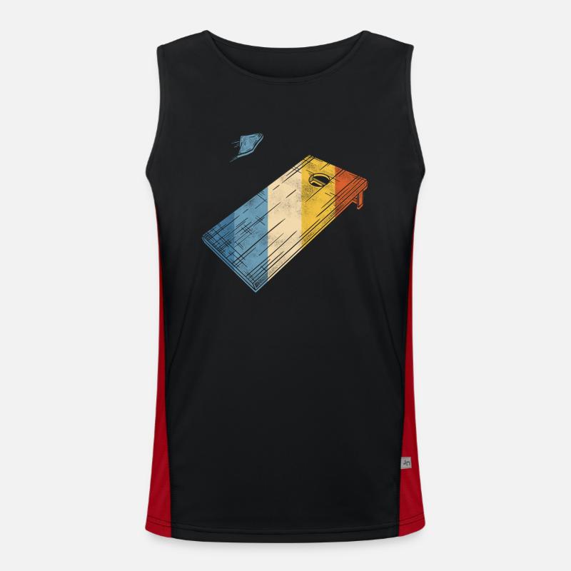 Cornhole Team Bean Bag Player Funktionelles Kontrast-Tank Top für Männer 
