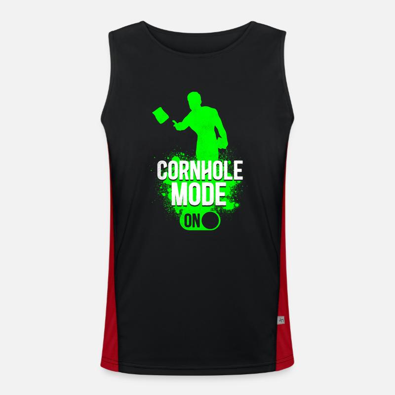 Cornhole Team Bean Bag Player Funktionelles Kontrast-Tank Top für Männer 