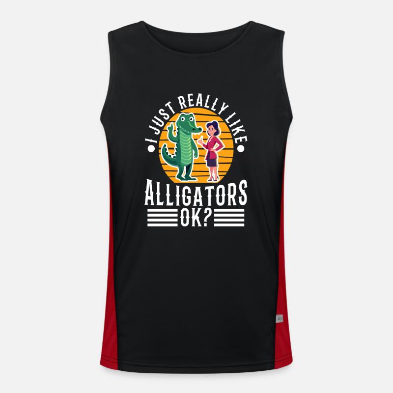 I just really like alligators Men's Functional Contrast Tank Top 