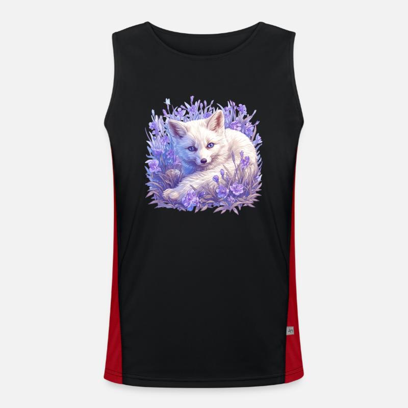 Arctic Fox Polarfüchse Polarfuchs - Men's Functional Contrast Tank Top  - black/red