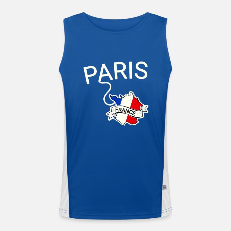 Frankreich Paris Funktionelles Kontrast-Tank Top für Männer 