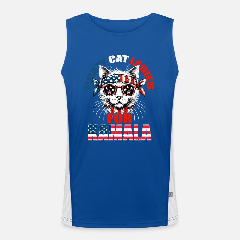 Crazy cat ladies for kamala Men's Functional Contrast Tank Top 