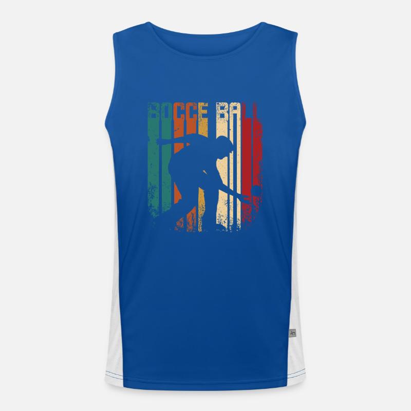 Retro Vintage Bocce Ball Funktionelles Kontrast-Tank Top für Männer 