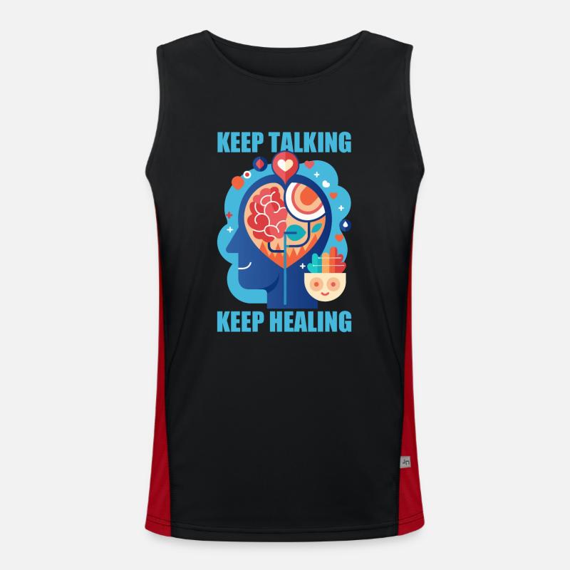 Depression Help - Mental Breakdown - Men's Functional Contrast Tank Top  - black/red