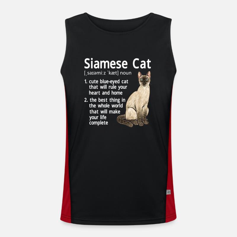 Siamese Cat Siamese Cat - Men's Functional Contrast Tank Top  - black/red