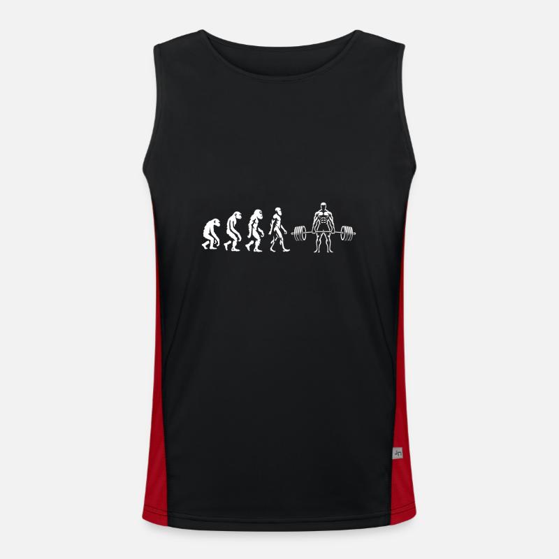 Evolutionary Bodybuilder Deadlift - Men's Functional Contrast Tank Top  - black/red