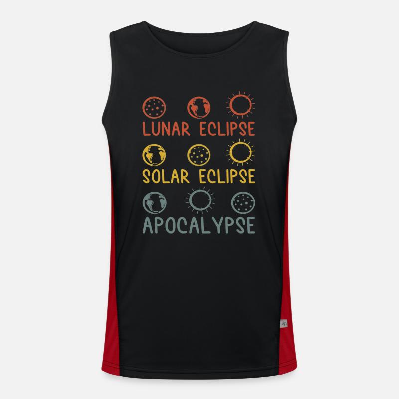 Solar Lunar Eclipse Apocalypse Celestial Event Funktionelles Kontrast-Tank Top für Männer 