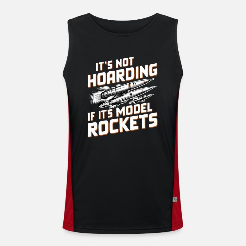 It's Not Hoarding If It's Model Rockets Men's Functional Contrast Tank Top 
