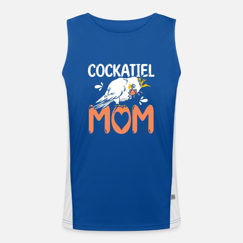 Cockatiel mom Funktionelles Kontrast-Tank Top für Männer 