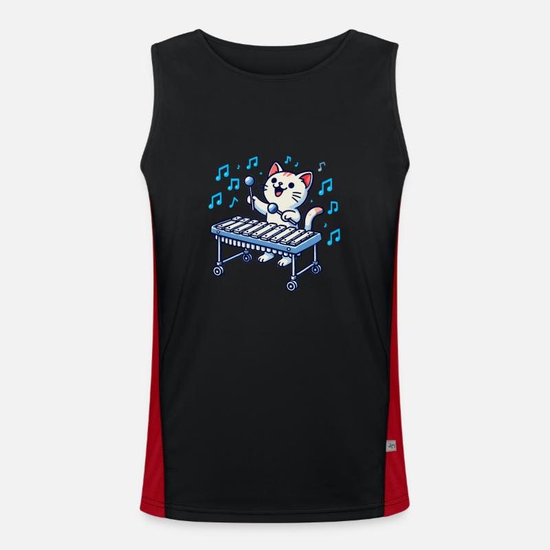 Vibraphon, vibraphonist - Men's Functional Contrast Tank Top  - black/red