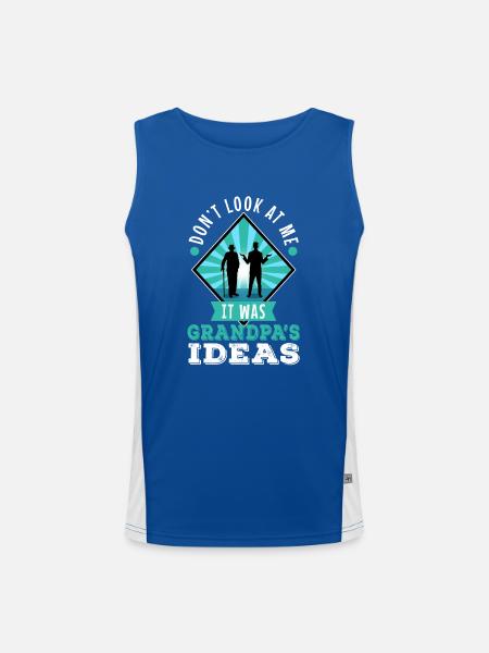 It was grandpas idea - Men's Functional Contrast Tank Top  - royal/white - Front