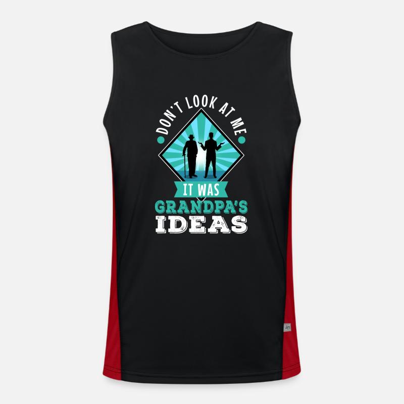 It was grandpas idea - Men's Functional Contrast Tank Top - black/red